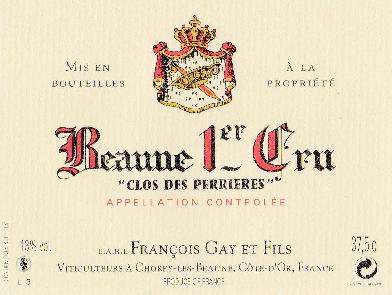 etiquette Beaune 1er Cru Perrières